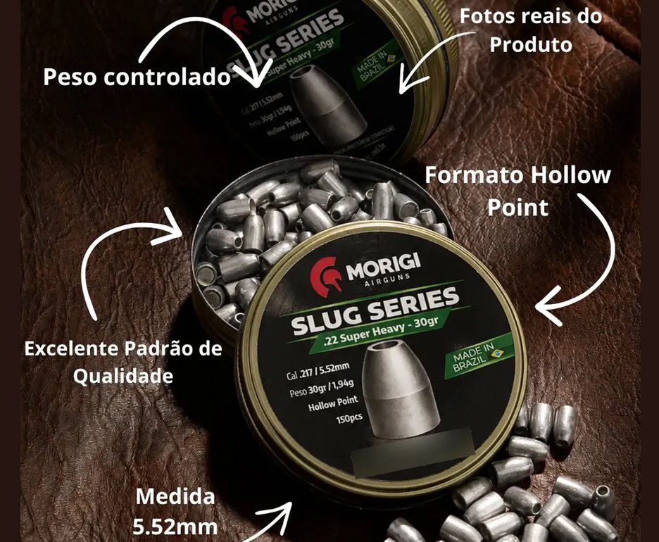 Chumbinho Morigi Slug 5,5mm 30 GR - 150un