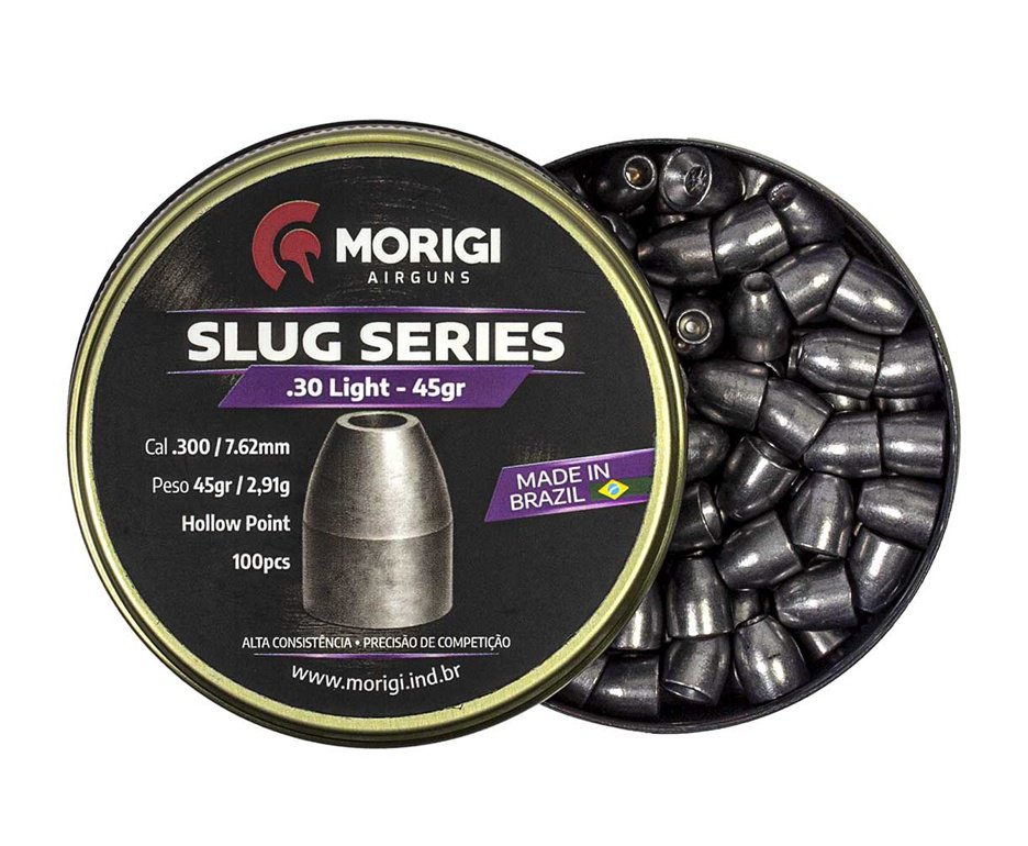 Chumbinho Slug Morigi Airguns 9mm (.355) Hollow Point 85gr – 70 Unidades