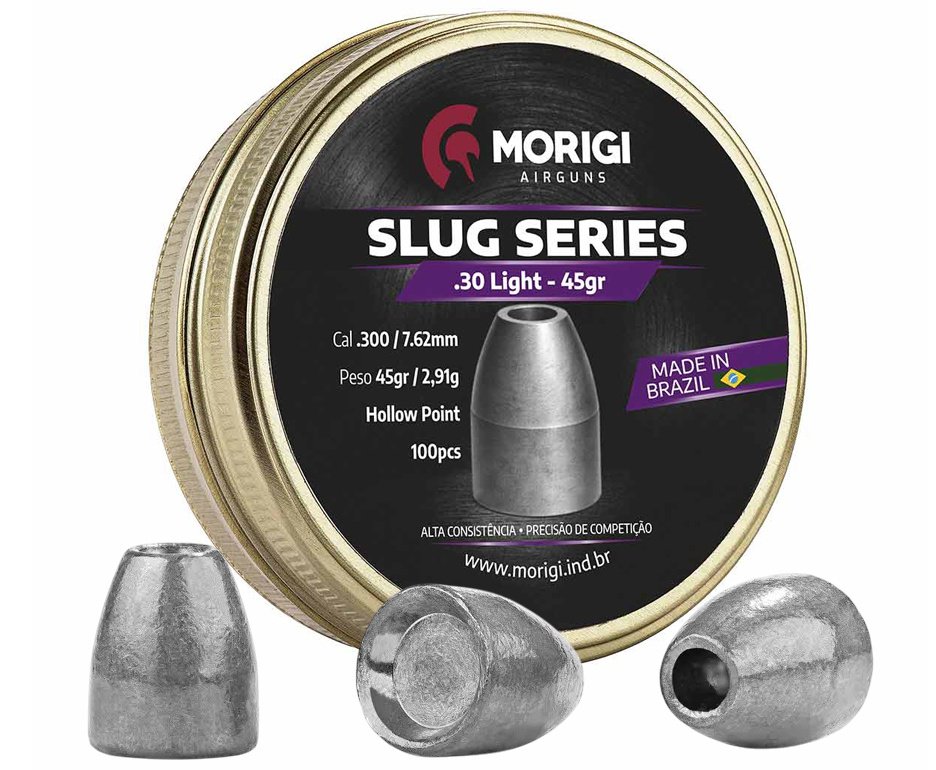 Chumbinho Slug Morigi Airguns 9mm (.355) Hollow Point 85gr – 70 Unidades
