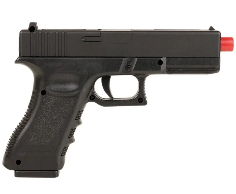 Pistola de Airsoft Glock CBT G17 Slide Metal Spring 6mm - Combat + BBS + Óculos de Proteção + Alvos