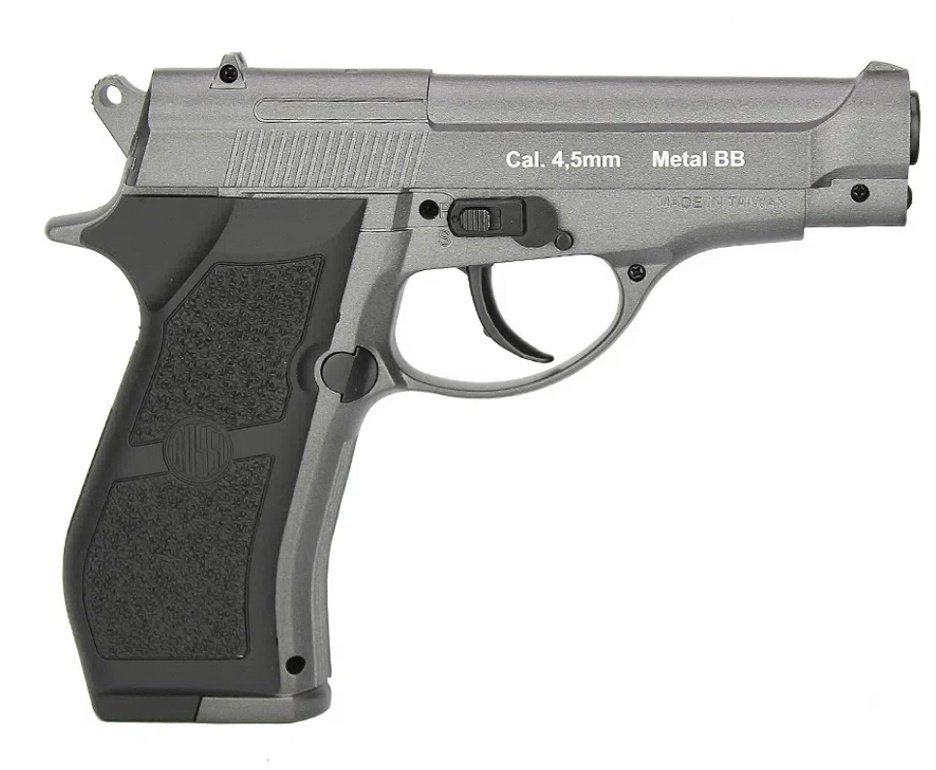 Pistola De Pressão Co2 Full Metal D301 Wingun 4,5mm + Co2 + BBS + Alvos
