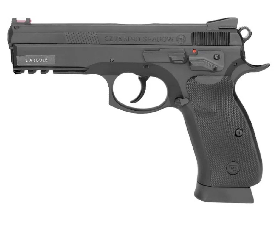 Pistola De Pressão Gás CO2 CZ 75 SP-01 Shadow 4,5mm 2,4j Licenciada ASG + Co2 + BBS + Alvos + Case