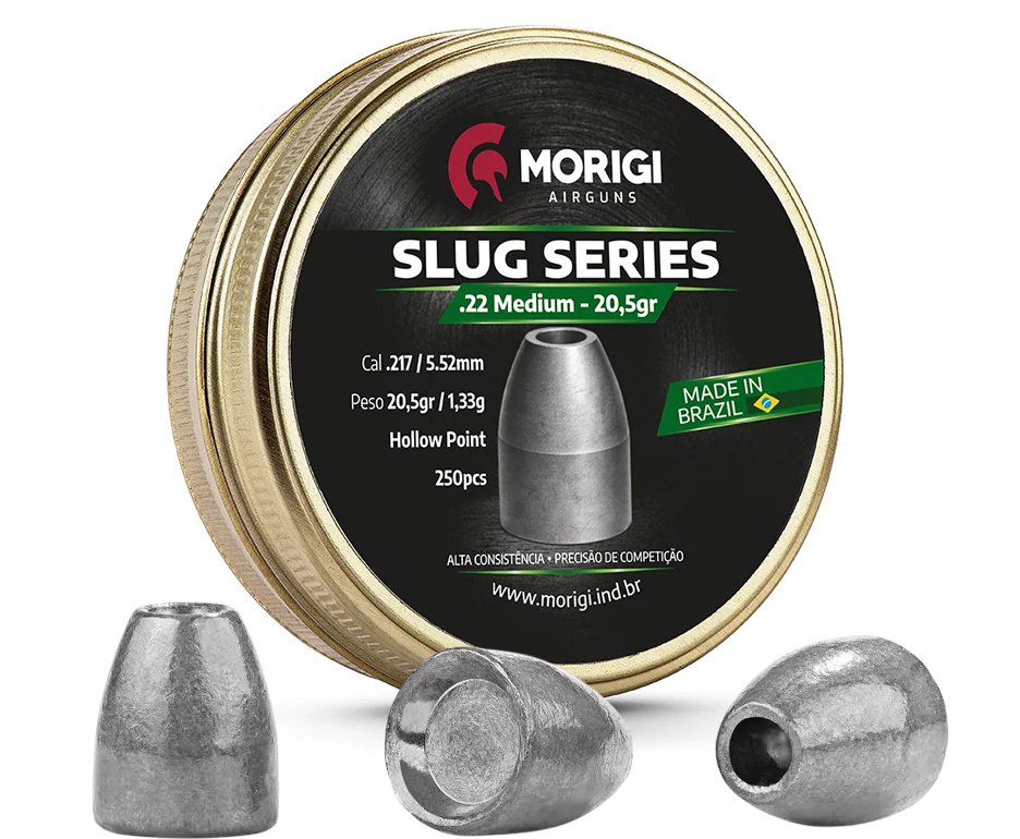 Slug Morigi Airguns 5,5mm (.22) 20,5gr – 250 Unidades