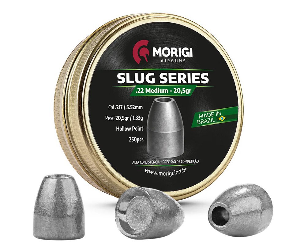 Slug Morigi Airguns 5,5mm (.22) 20,5gr – 250 Unidades
