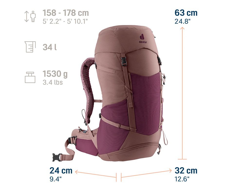 Mochila Deuter Futura Pro 34 SL 2026 - Vinho