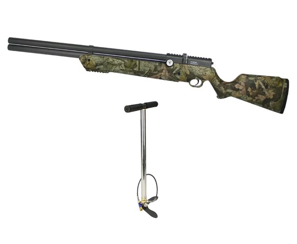 Carabina De Pressão PCP Leviathan PS-R2 5.5mm Camuflada Com Válvula Potencia - Nova Vista + Bomba