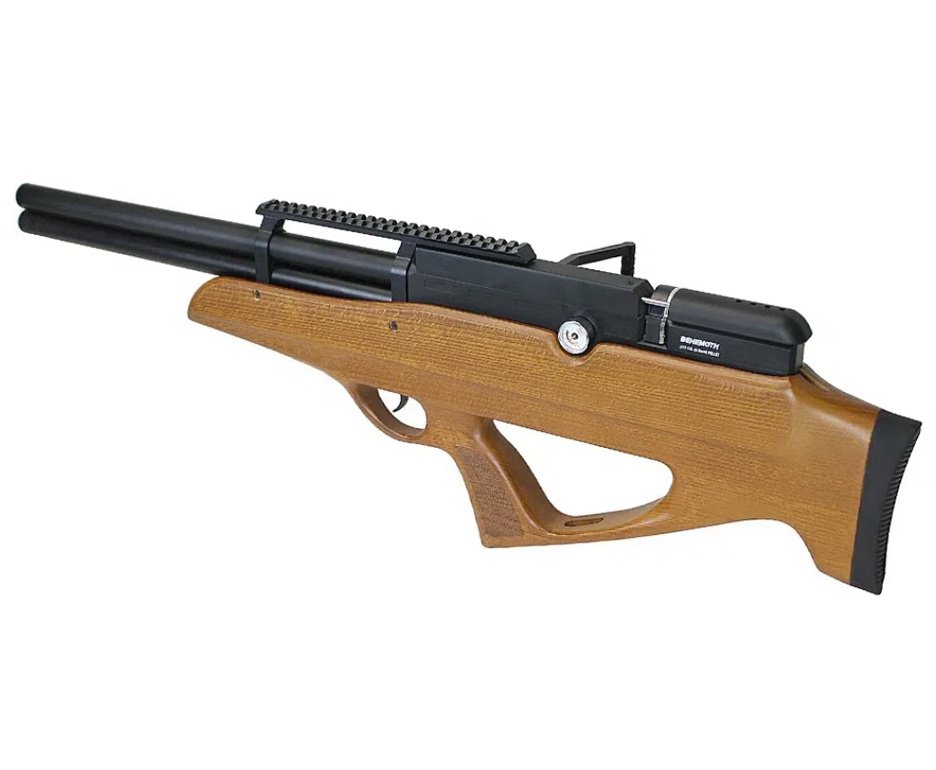 Carabina Pressão PCP Nova Vista Bullpup Behemoth PS-R2-SF 4,5mm Wood + Bomba + Capa + Luneta 3-9x40 + Chumbos + Alvos + Desengripante / Anticorrosivo + Kit Limpeza