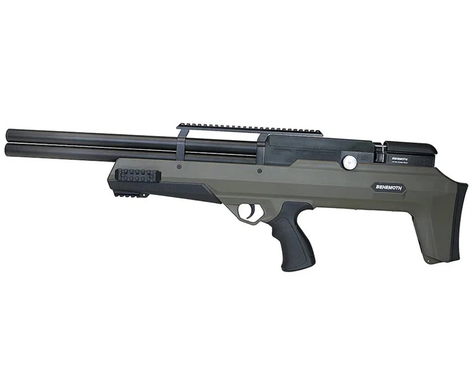 Carabina Pressão PCP Nova Vista Bullpup Behemoth PS-R2-SF 4,5mm Verde + Bomba + Capa + Luneta 3-9x40 + Chumbos + Alvos + Desengripante / Anticorrosivo + Kit Limpeza