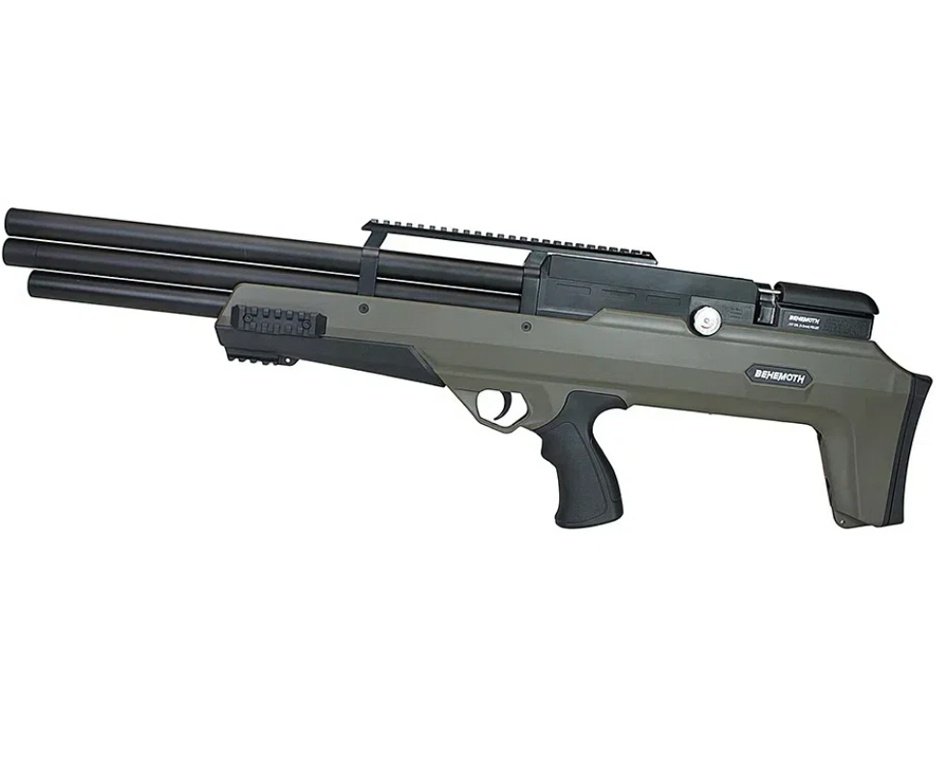Carabina Pressão PCP Nova Vista Bullpup Behemoth PS-R3-SF 4,5mm Verde + Bomba + Capa + Luneta 3-9x40 + Chumbos + Alvos + Desengripante / Anticorrosivo + Kit Limpeza
