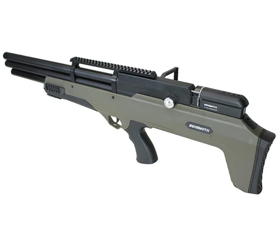 Carabina Pressão PCP Nova Vista Bullpup Behemoth PS-R3-SF 4,5mm Verde + Bomba + Capa + Luneta 3-9x40 + Chumbos + Alvos + Desengripante / Anticorrosivo + Kit Limpeza