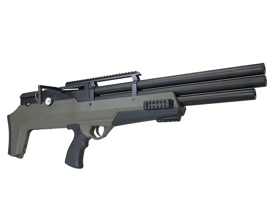 Carabina Pressão PCP Nova Vista Bullpup Behemoth PS-R3-SF 4,5mm Verde + Bomba + Capa + Luneta 3-9x40 + Chumbos + Alvos