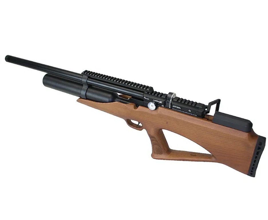 Carabina de Pressão PCP Nova Vista Bullpup Avenge-X X1 BBW 4,5mm Wood + Bomba + Capa + Luneta 3-9x40 + Chumbos + Alvos + Desengripante / Anticorrosivo + Kit Limpeza