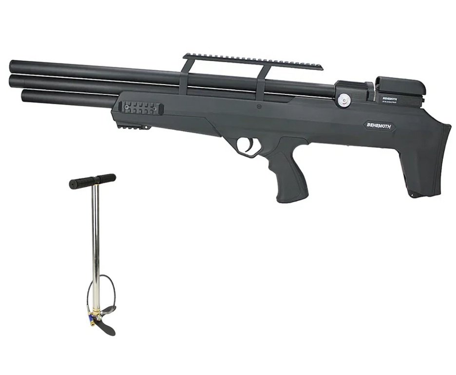 Carabina de Pressão PCP Nova Vista Bullpup Behemoth PS-R3-S 5.5mm Black com reguladora + Bomba