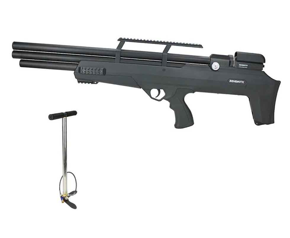 Carabina de Pressão PCP Nova Vista Bullpup Behemoth PS-R3-S 5.5mm Black com reguladora + Bomba
