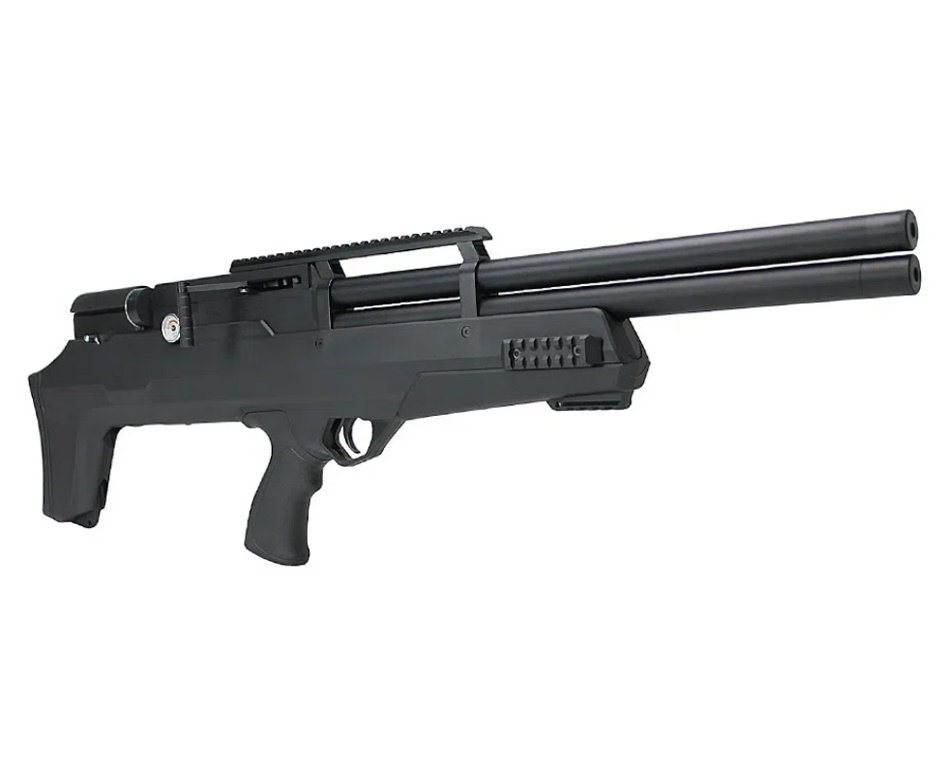 Carabina de Pressão PCP Nova Vista Bullpup Behemoth PS-R2-SF Cal. 5.5mm com reguladora + Bomba + Capa + Luneta 3-9x40 + Chumbos + Alvos + Desengripante / Anticorrosivo + Kit Limpeza