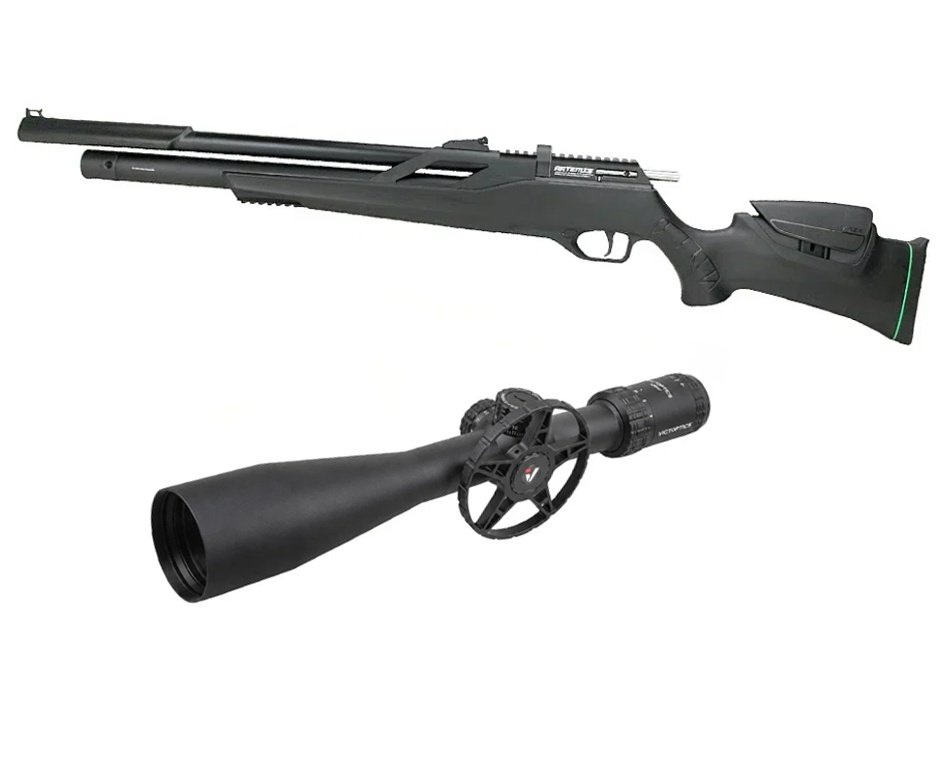 Carabina de Pressão PCP Artemis Montecarlo T-REX 5.5mm com Válvula Reguladora - FXR + Luneta S4 6-24X50 SFP