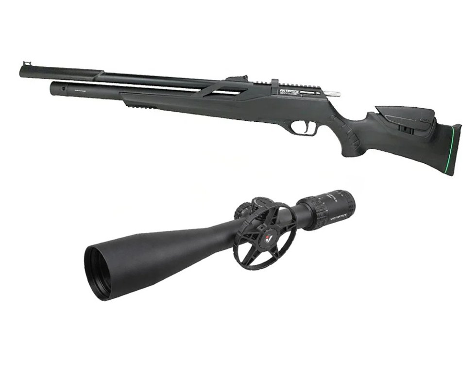 Carabina de Pressão PCP Artemis Montecarlo T-REX 5.5mm com Válvula Reguladora - FXR + Luneta S4 6-24X50 SFP
