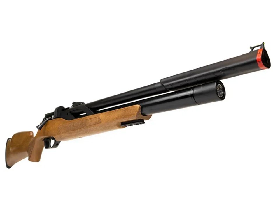 Carabina PCP Rossi T-REX Montecarlo Madeira Big Bore 6,35mm + Luneta S4 6-24X50 SFP + Chumbos + Alvos + Bipé