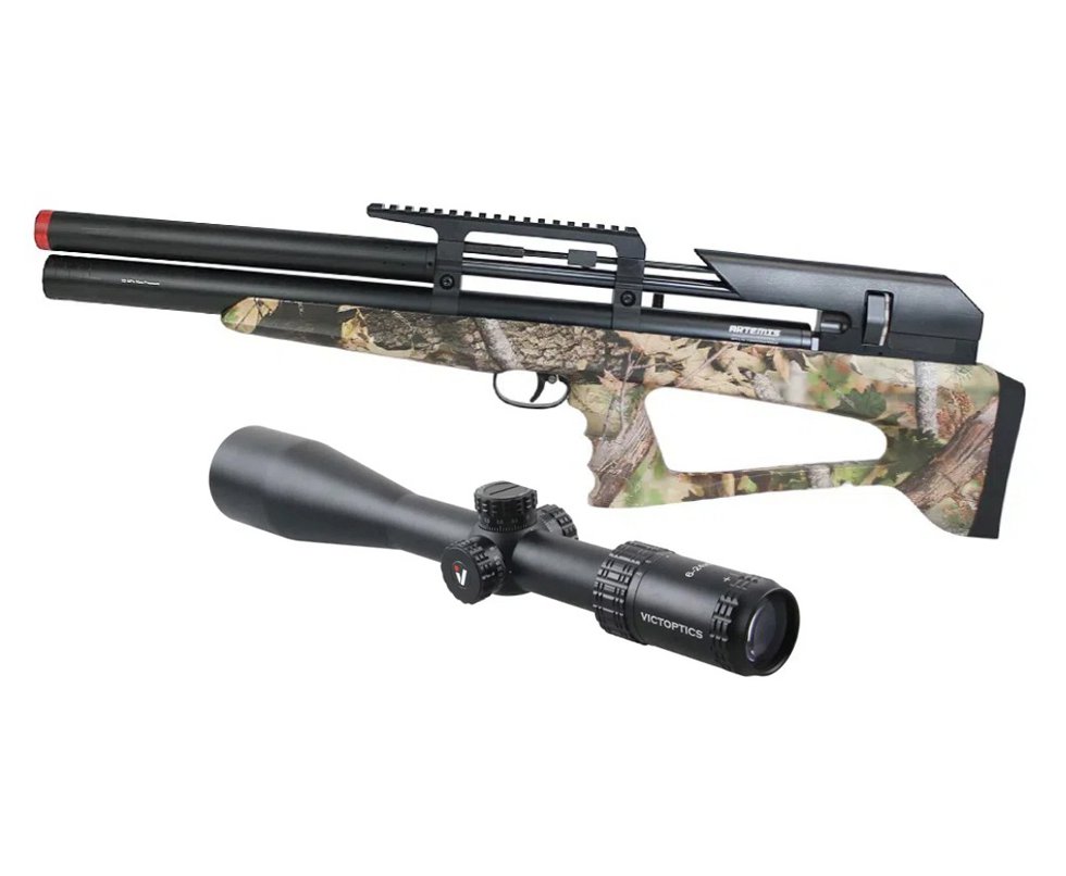Carabina Pressão PCP P35 CAMO Artemis Bull PUP 5.5mm + Luneta S4 6-24X50 SFP