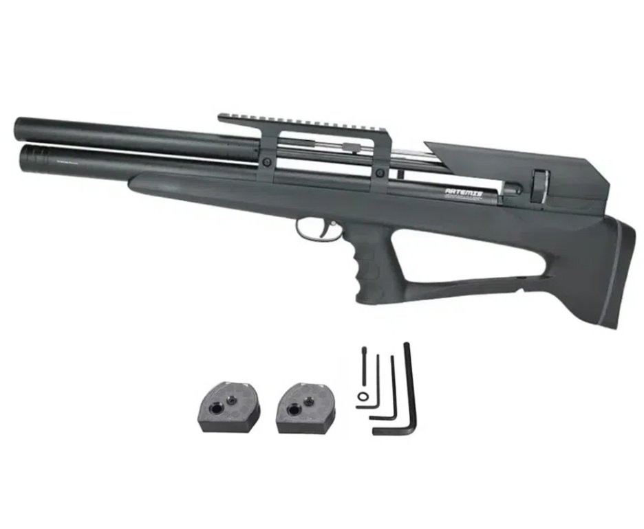 Carabina Pressão PCP P35 Artemis Bull PUP Blackened 5.5mm + Luneta S4 6-24X50 SFP + Chumbos + Alvos