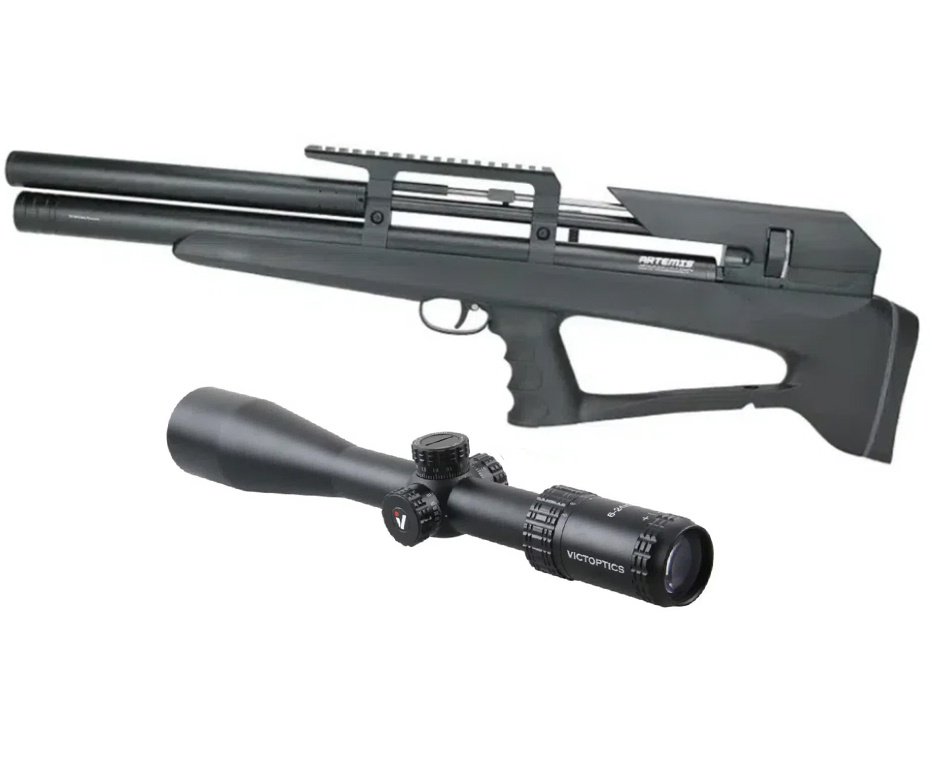Carabina Pressão PCP P35 Artemis Bull PUP Blackened 5.5mm + Luneta S4 6-24X50 SFP