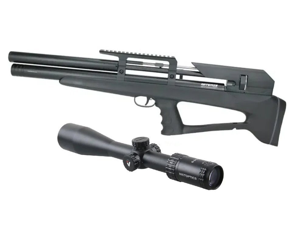 Carabina Pressão PCP P35 Artemis Bull PUP Blackened 5.5mm + Luneta S4 6-24X50 SFP