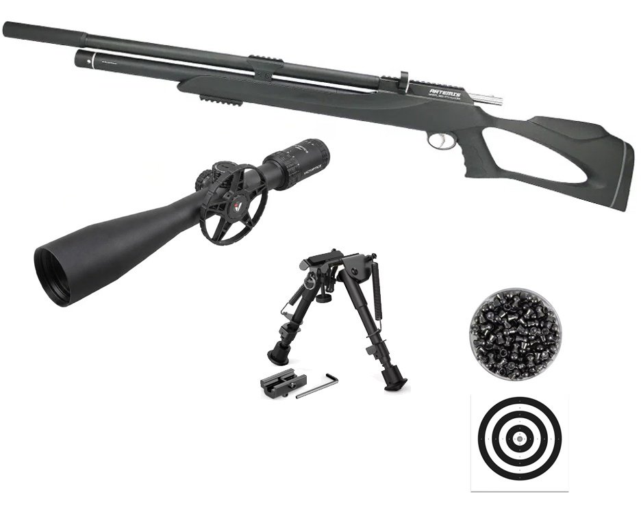 Carabina De Pressão Pcp M25 Thunder Black 5.5mm Artemis Fxr + Luneta S4 6-24X50 SFP + Chumbos + Alvos + Bipé