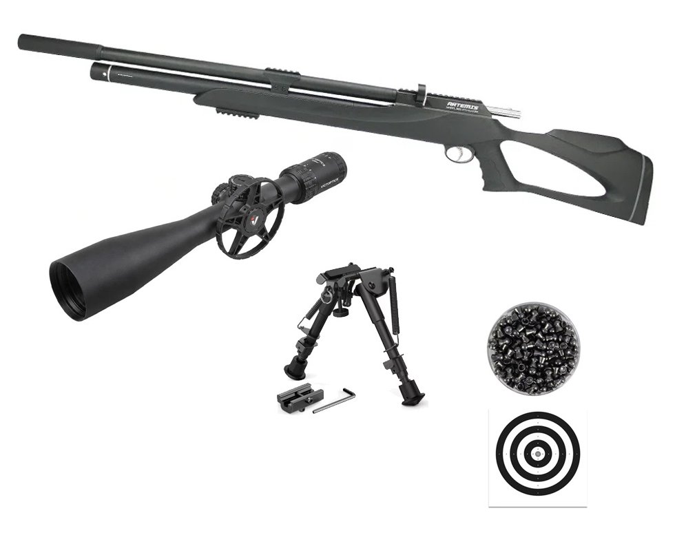 Carabina De Pressão Pcp M25 Thunder Black 5.5mm Artemis Fxr + Luneta S4 6-24X50 SFP + Chumbos + Alvos + Bipé
