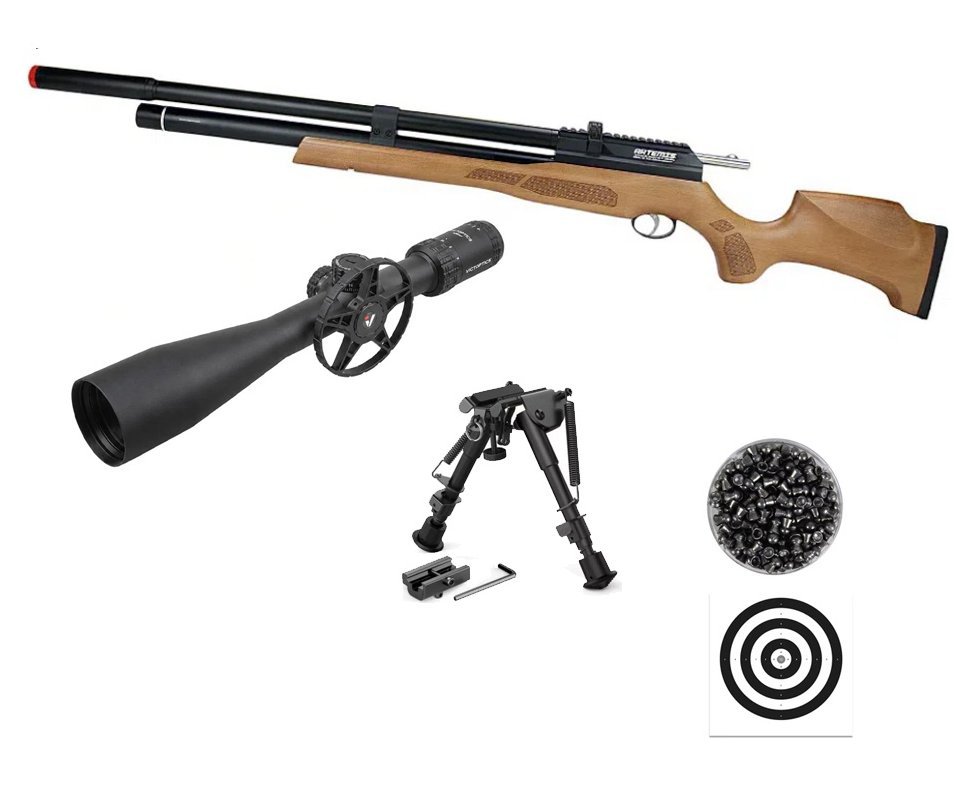 Carabina PCP Artemis M25W Thunder Classic 5.5mm - FXR + Luneta S4 6-24X50 SFP + Chumbos + Alvos + Bipé