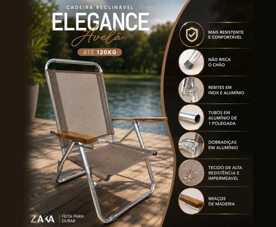 Cadeira Zaka Elegance Reclinavel - Avelã