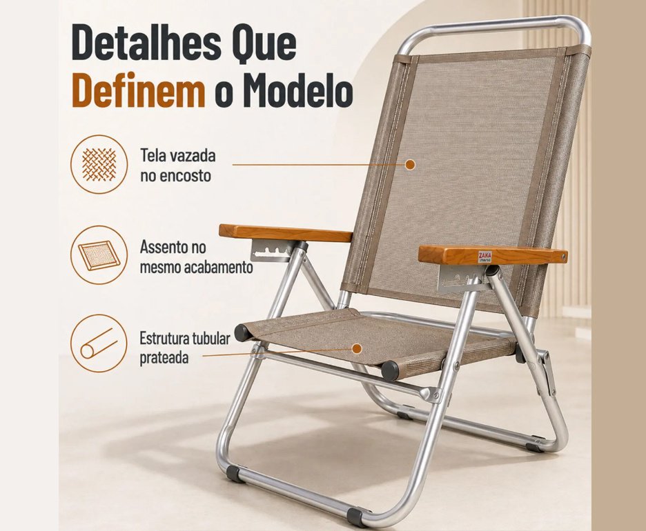 Cadeira Zaka Elegance Reclinavel - Avelã