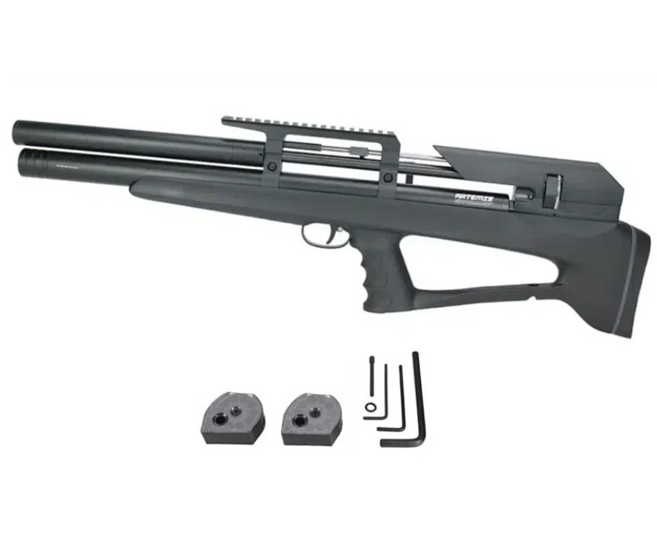 Carabina Pressão PCP P35 Artemis Bull PUP Blackened 5.5mm + Kit Limpeza + Chumbos + Capa + Alvos + Desengripante + Kit Fluidos