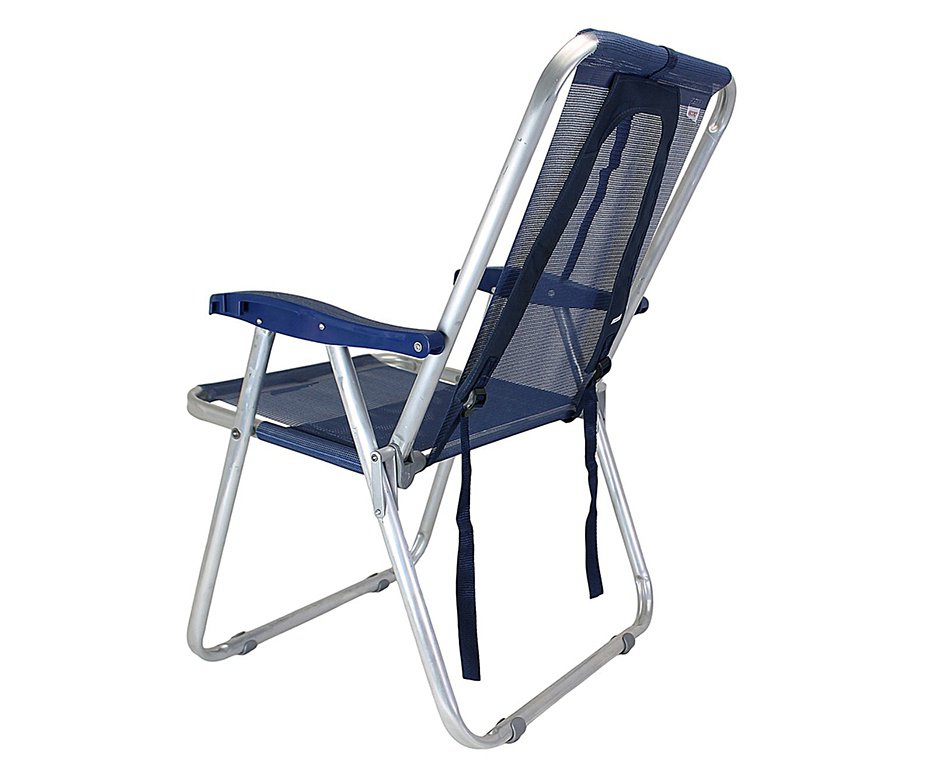 Cadeira Zaka Plus Mochila Alumínio Capacidade 100kg - Azul Marinho