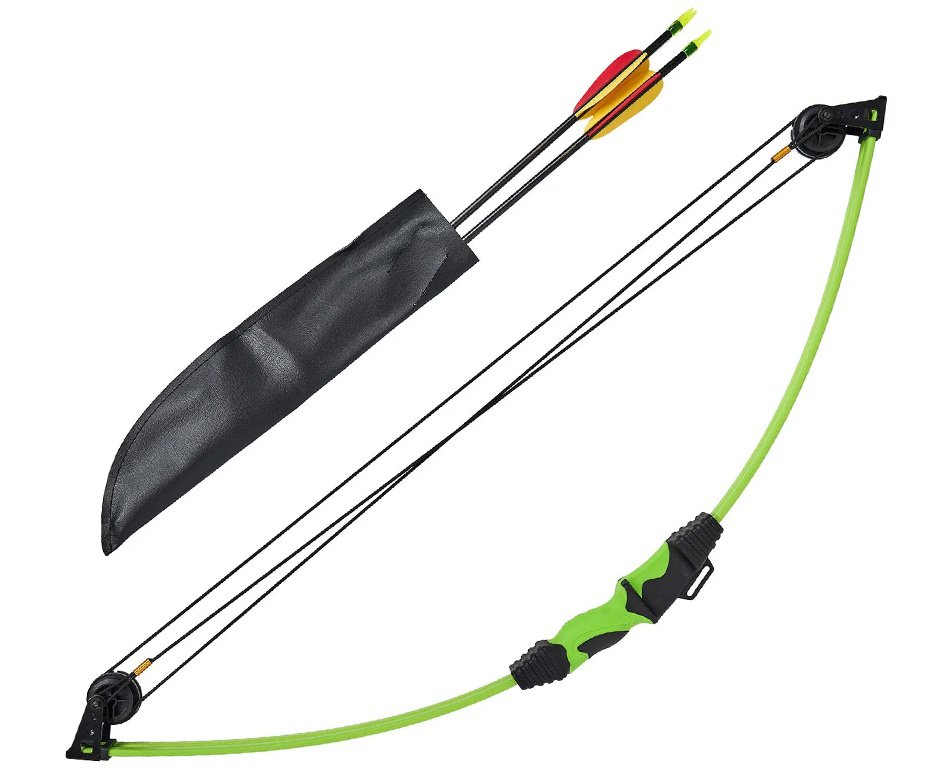 Kit Arco Composto Juvenil - 12 Lbs Verde Com Acessórios - Man Kung