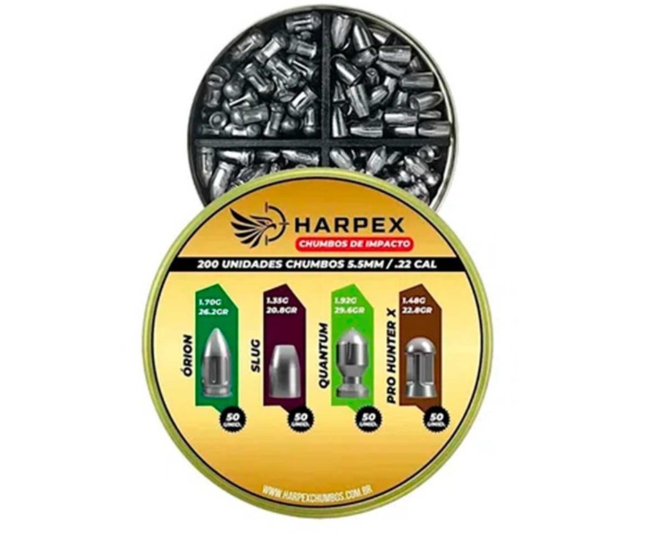 Chumbinho Harpex Combo Slug Pointed/Solid/Slug/Orion 5,5 mm 200 pcs/pot