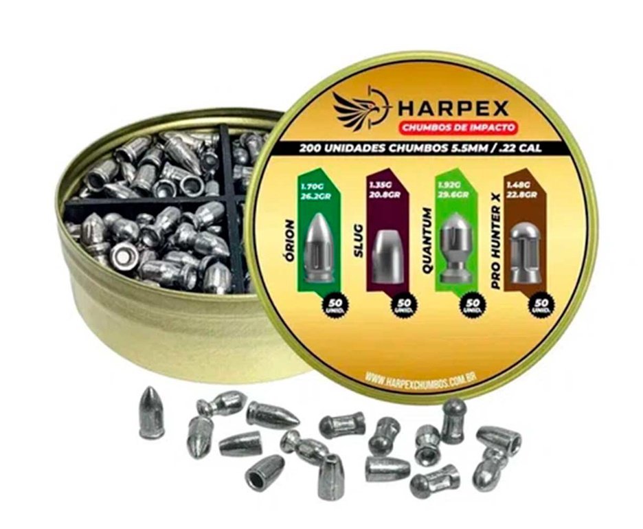 Chumbinho Harpex Combo Slug Pointed/Solid/Slug/Orion 5,5 mm 200 pcs/pot