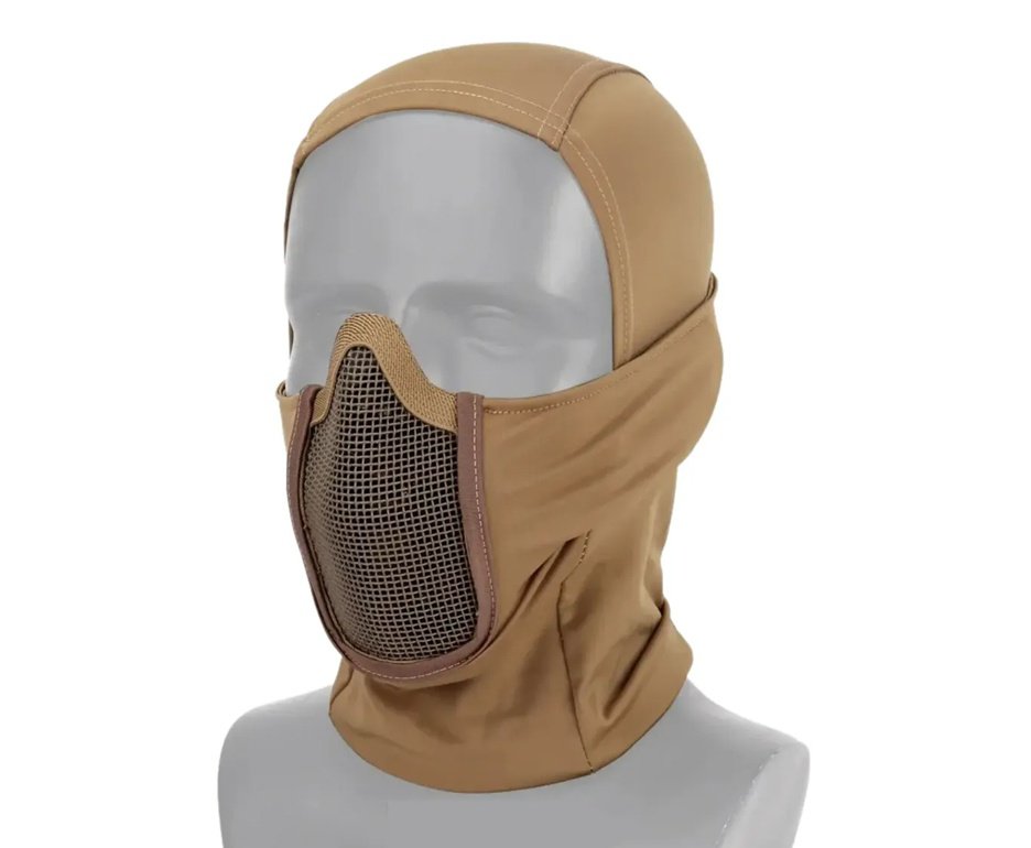 Máscara Telada Rossi com Balaclava Tan Proteção Facial para Airsoft