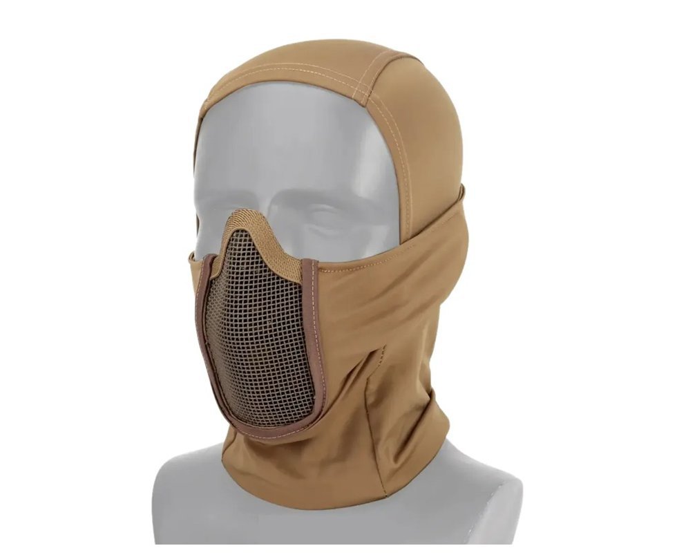 Máscara Telada Rossi com Balaclava Tan Proteção Facial para Airsoft