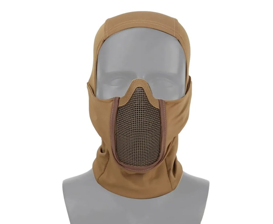 Máscara Telada Rossi com Balaclava Tan Proteção Facial para Airsoft