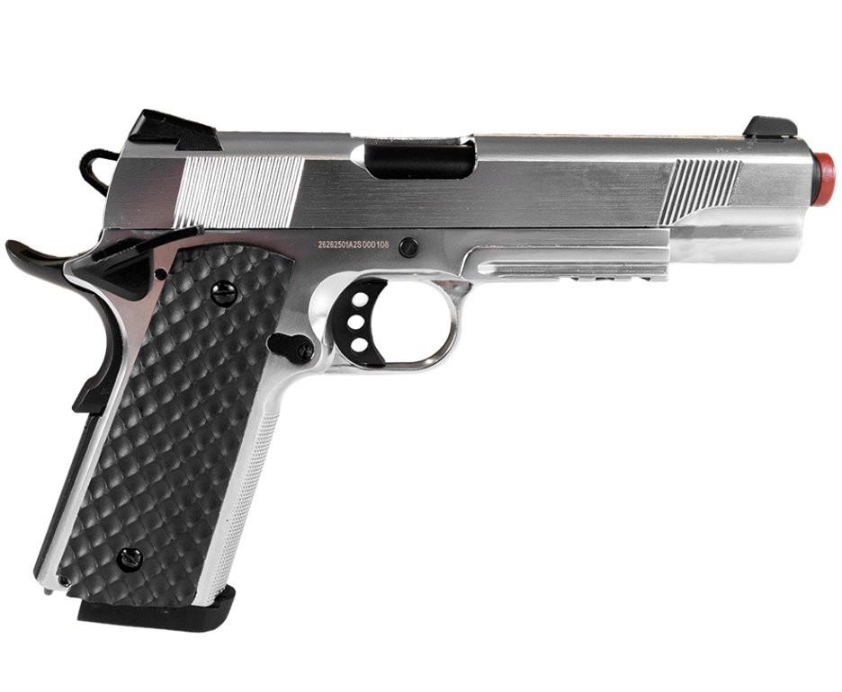 Pistola de Pressão Rossi 1911 Silver Full Metal CO₂ 4,5 mm - Blowback