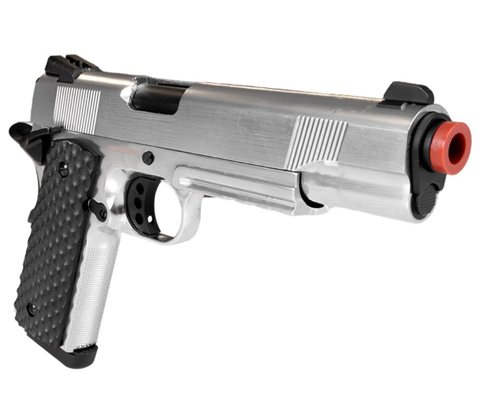 Pistola de Pressão Rossi 1911 Silver Full Metal CO₂ 4,5 mm - Blowback