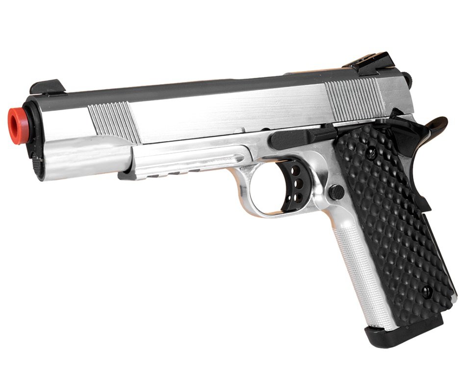 Pistola de Pressão Rossi 1911 Silver Full Metal CO₂ 4,5 mm - Blowback