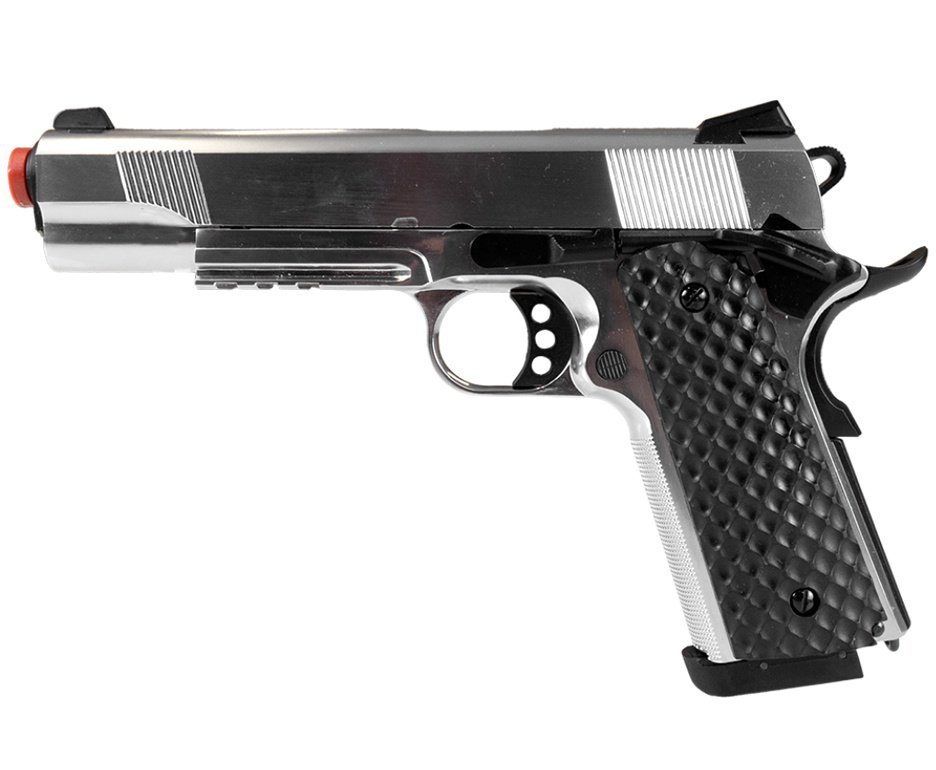 Pistola de Pressão Rossi 1911 Silver Full Metal CO₂ 4,5 mm - Blowback