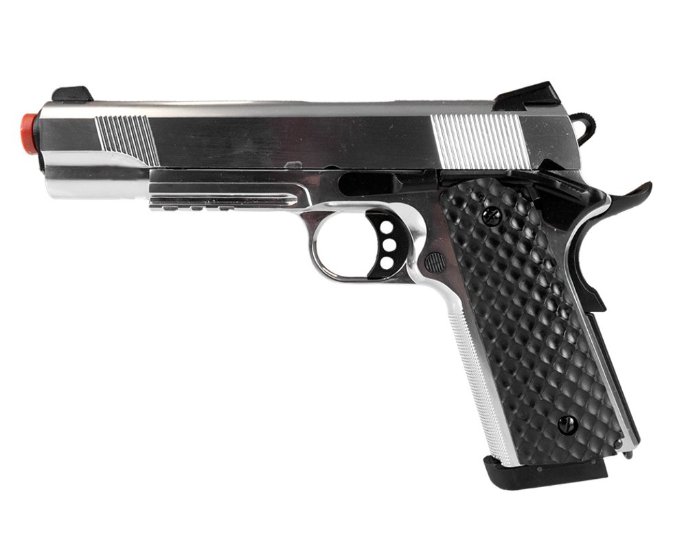 Pistola de Pressão Rossi 1911 Silver Full Metal CO₂ 4,5 mm - Blowback