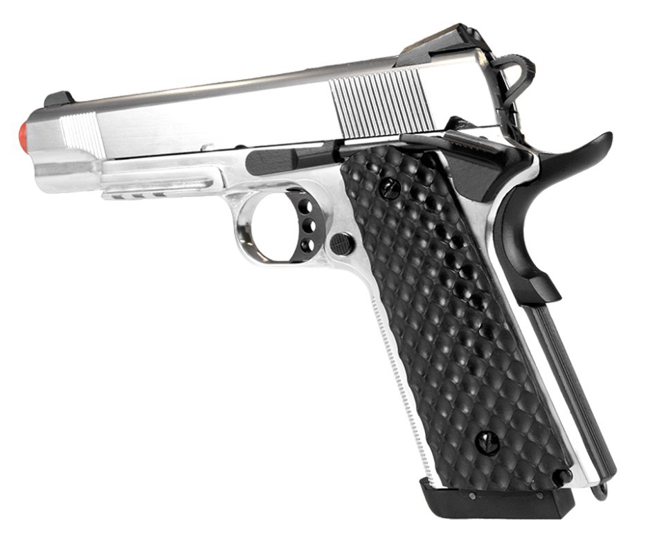 Pistola de Pressão Rossi 1911 Silver Full Metal CO₂ 4,5 mm - Blowback