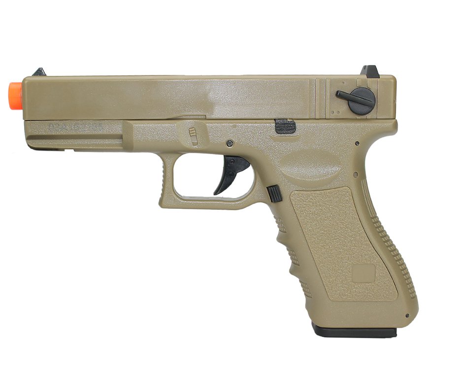 Pistola De Airsoft Eletrica Glock G18c Tan - Calibre 6,0 Mm - Bivolt - Cyma