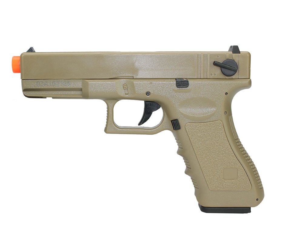 Pistola De Airsoft Eletrica Glock G18c Tan - Calibre 6,0 Mm - Bivolt - Cyma
