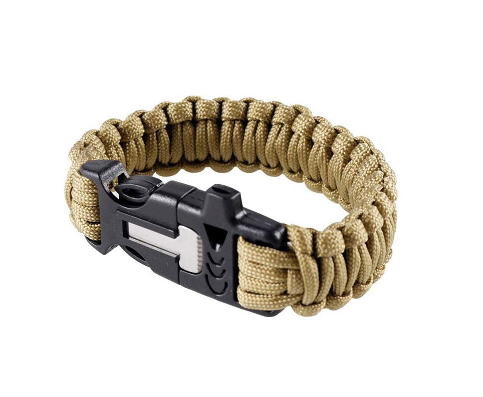 Pulseira Paracord Survival Com Apito E Pederneira Coyote -treme Terra