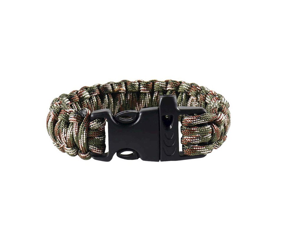 Pulseira Paracord Survival Com Apito Multicam -treme Terra
