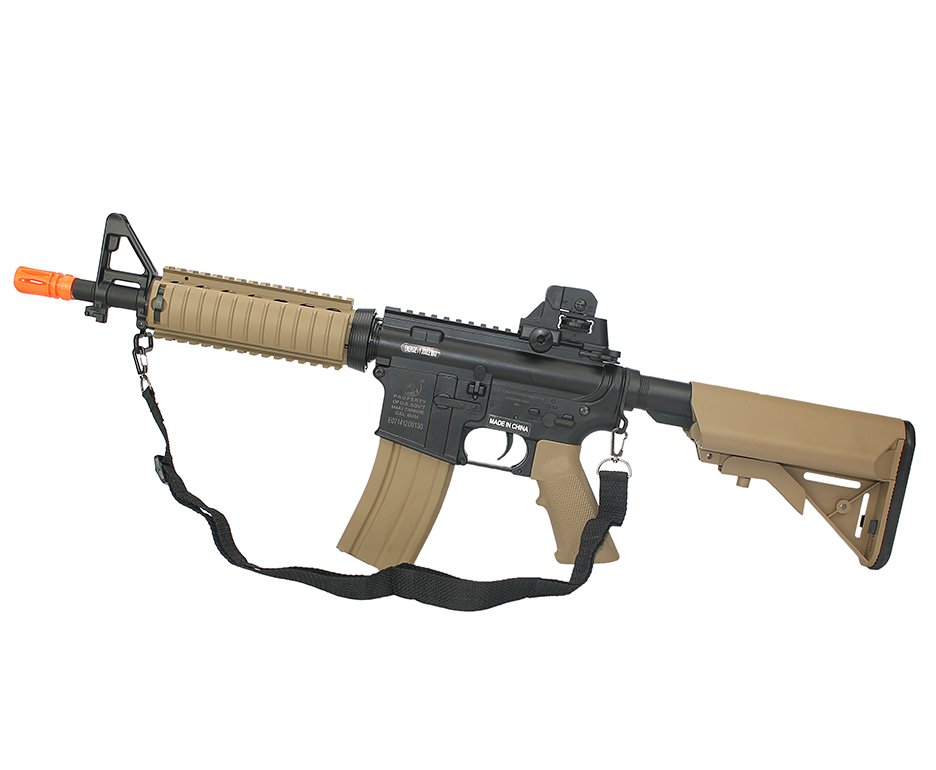 Rifle De Airsoft M4a1 Cqb Ris Colt Dark Earth Cal 6,00mm - Bivolt - Cybergun